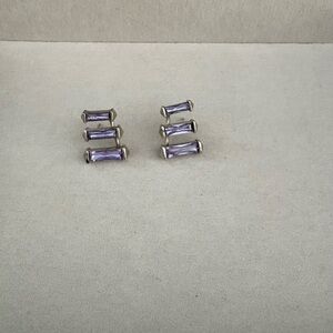 KENDRA SCOTT Lilac Crystal Brooks Silver Ear Climber Earrings